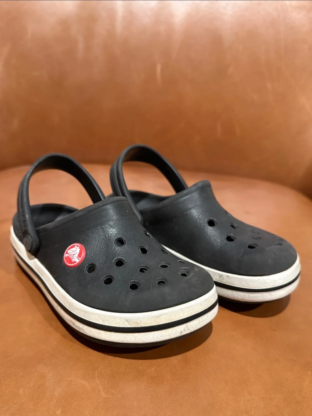 CROCS Kids Black with White Trim